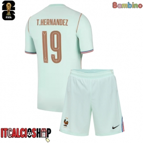 Francia Theo Hernandez #19 Seconda Maglia Bambino Mondiali 2026 Manica Corta (+ Pantaloni corti)